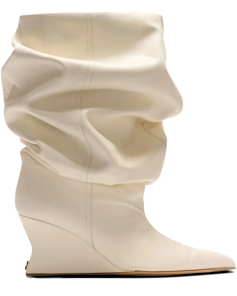 Balmain Lockere Stiefeletten mit Wedge-Absatz 75mm - Weiß Weiß