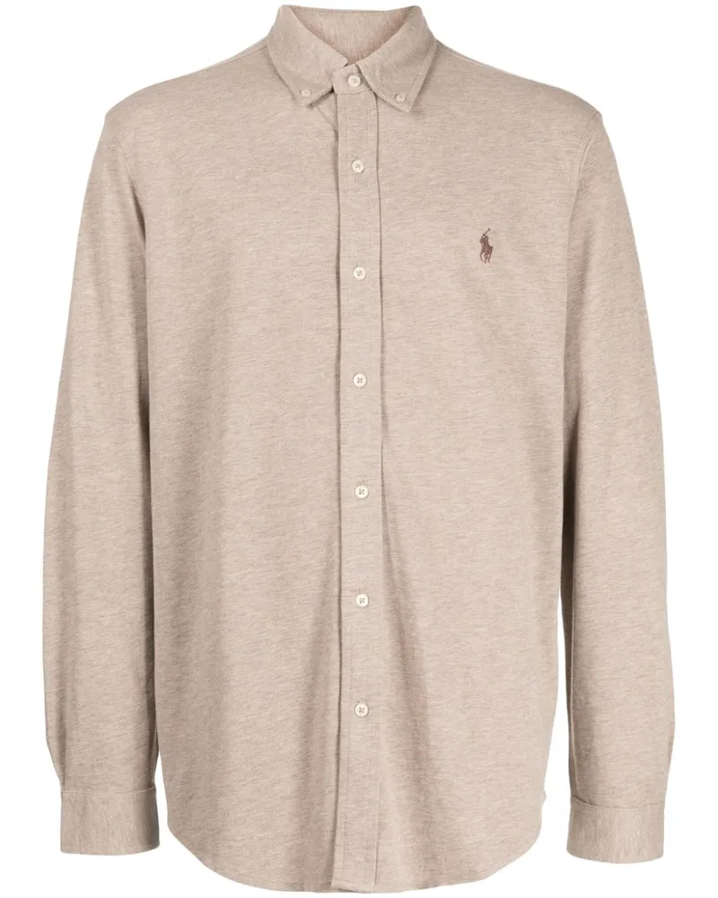 Ralph Lauren Hemd mit Polo Pony - Nude Nude
