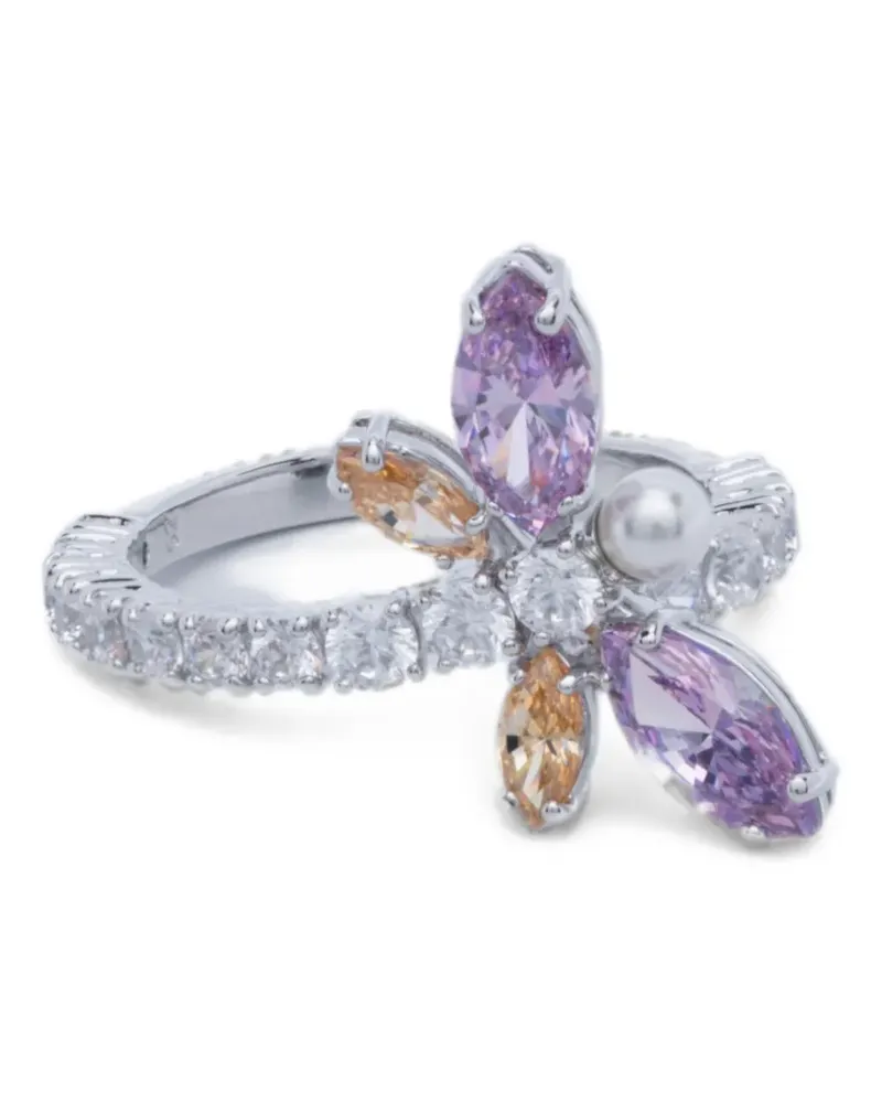 Swarovski x Ariana Grande crystal-embellished motif ring - Silber Silber