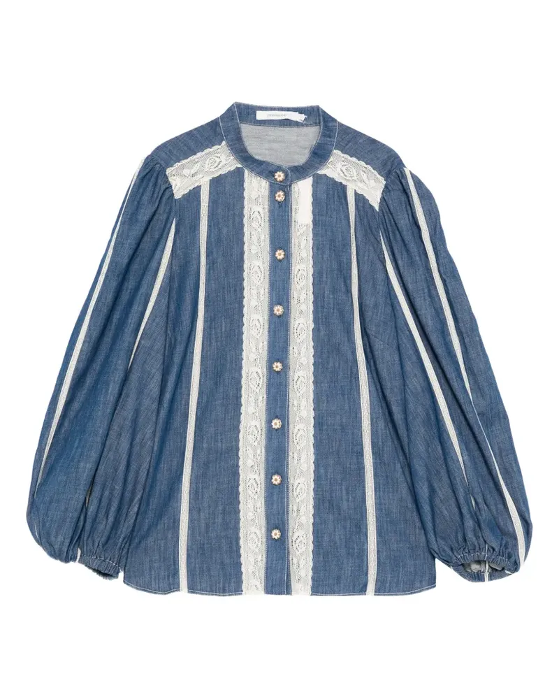 Zimmermann Hemd mit Spitzendetail - Blau Blau