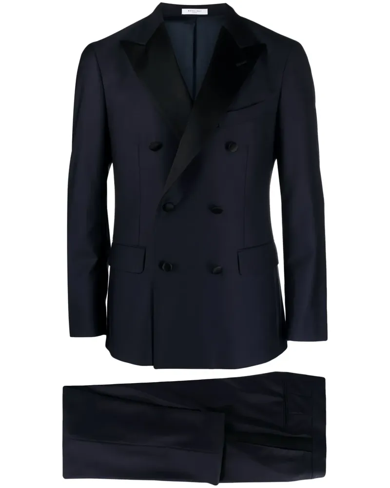Boglioli Smoking mit Satinbesatz - Blau Blau