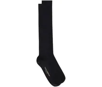 Kniestrümpfe mit Intarsien-Logo - Schwarz
