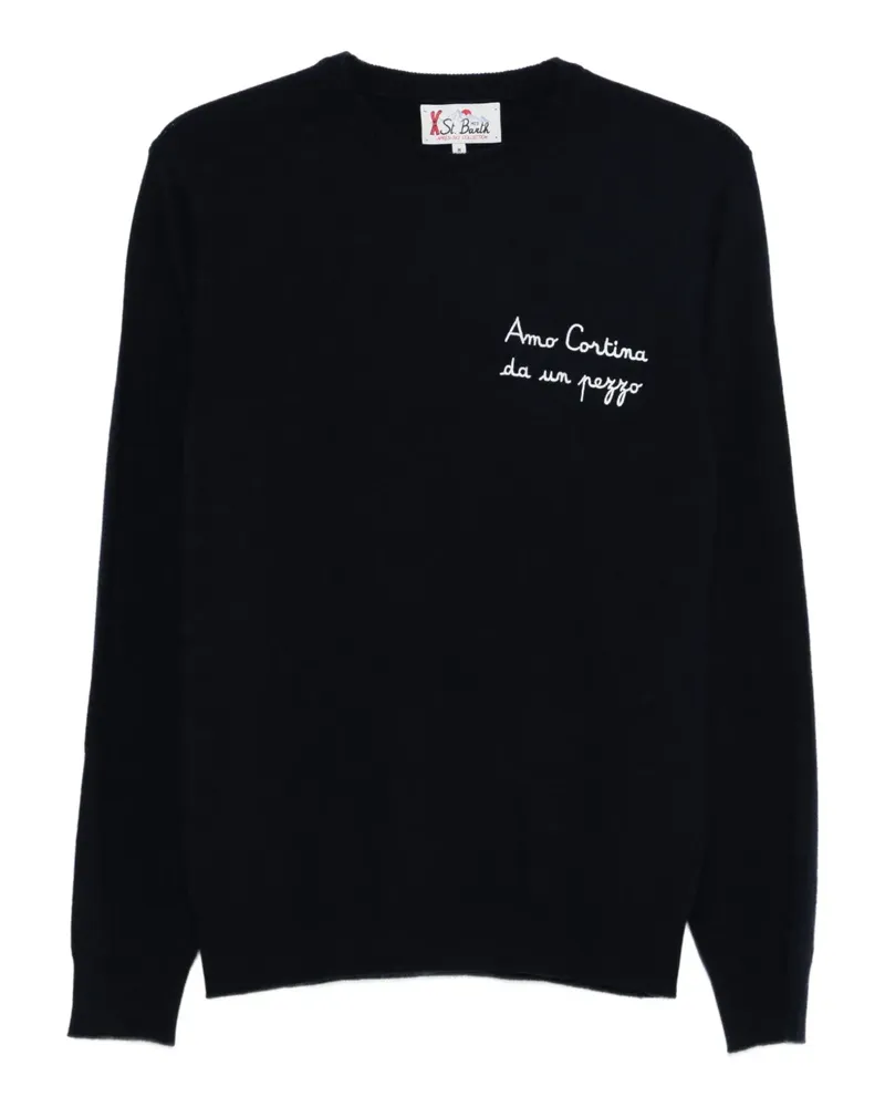 MC2 Saint Barth Bestickter Pullover mit rundem Ausschnitt - Schwarz Schwarz