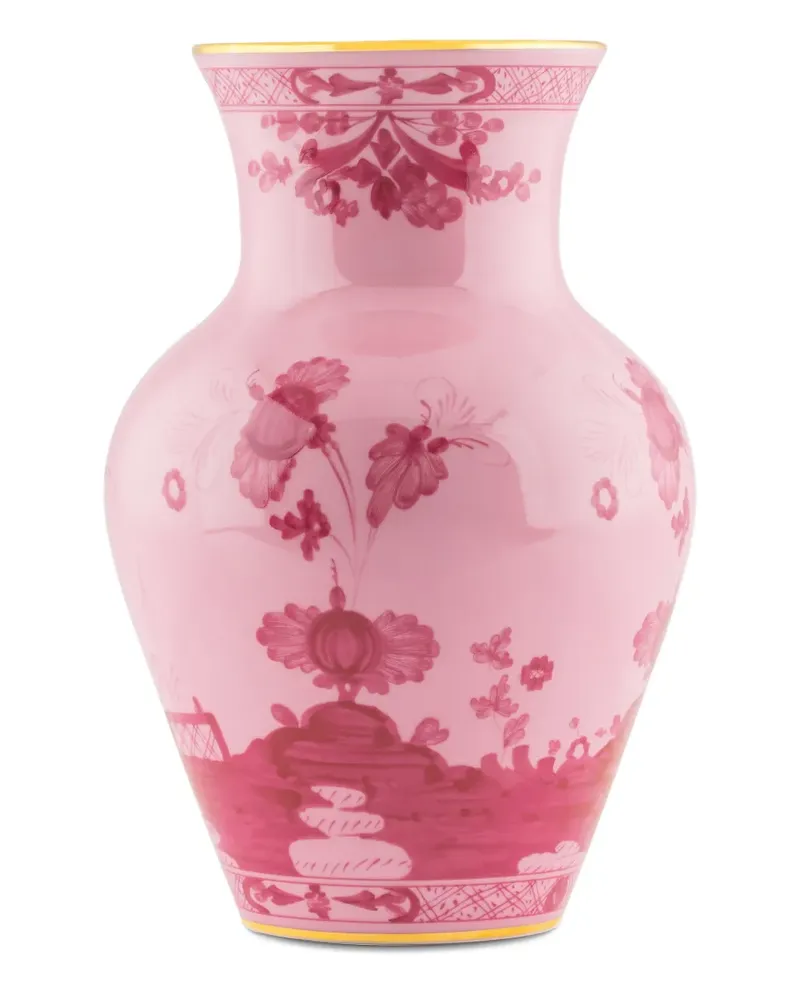 Ginori 1735 Oriente Italiano Porpora Gold Ming Vase - PINK Pink