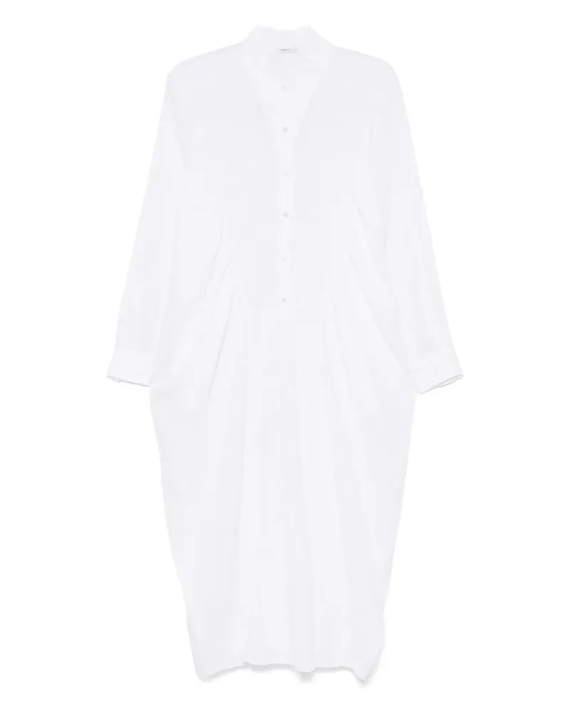 TRANSIT Maxikleid mit Raffungen - Weiß Weiß