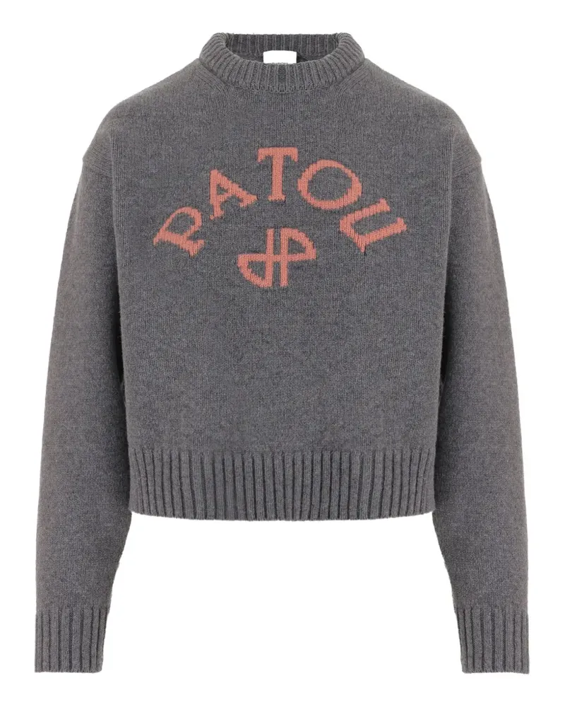 Patou logo-embroidered wool-cashmere sweater - Grau Grau