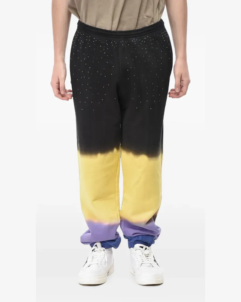 OFF-WHITE rhinestone-embellished tie-dye track pants - Schwarz Schwarz