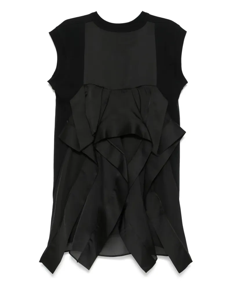 Sacai Minikleid im Layering-Look - Schwarz Schwarz