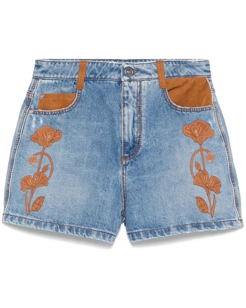 Ermanno Scervino Jeans-Shorts mit Blumendetail - Blau Blau