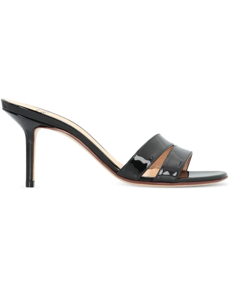 Francesco Russo Stiletto-Sandalen aus Lackleder - Schwarz Schwarz