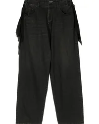 Undercover Tief sitzende Wide-Leg-Jeans Schwarz