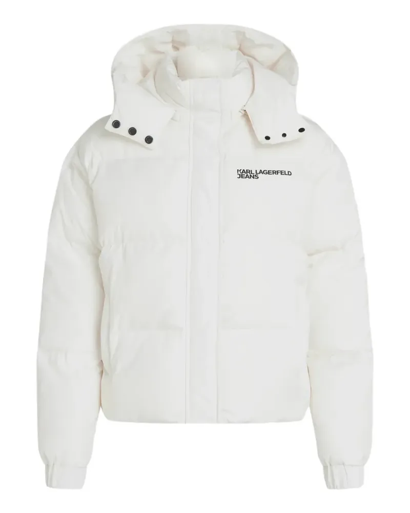 Karl Lagerfeld Gefütterte Jacke mit Logo-Print - Weiß Weiß