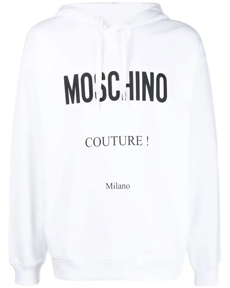 Moschino Hoodie mit Logo-Print - Weiß Weiß