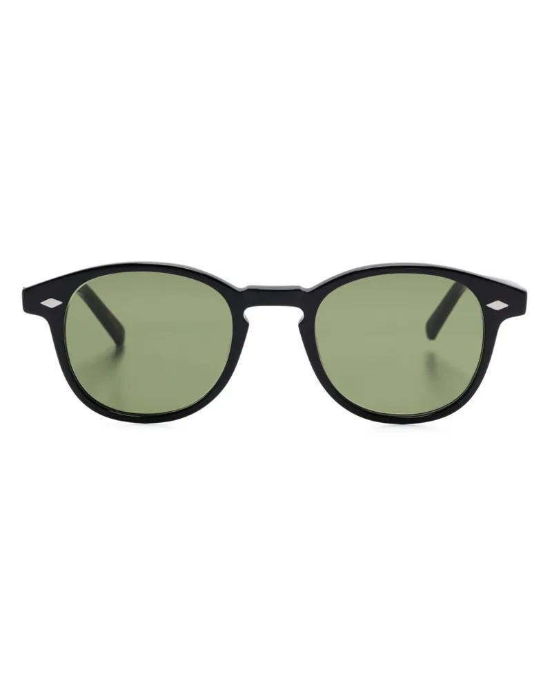 Lesca Sonnenbrille mit Panto-Gestell - Schwarz Schwarz