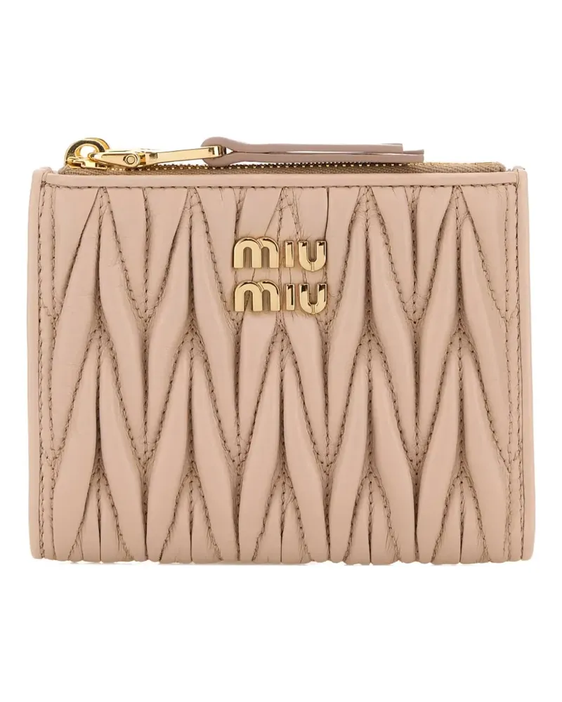 Miu Miu matelassé leather wallet - Nude Nude