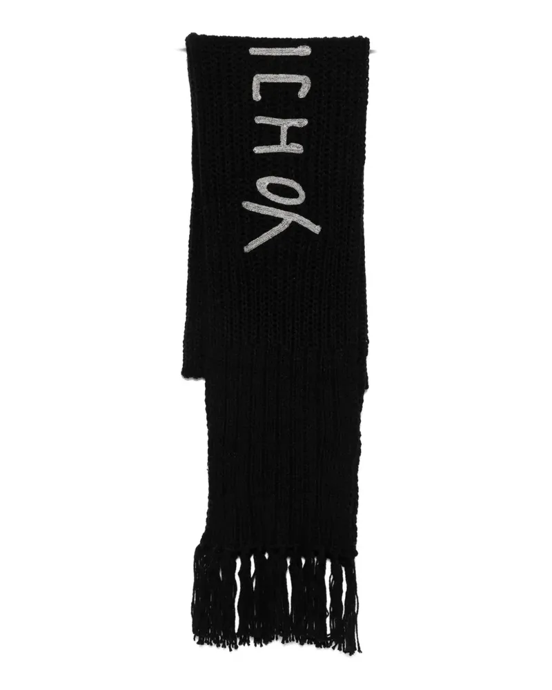 Y-3 fringed scarf - Schwarz Schwarz