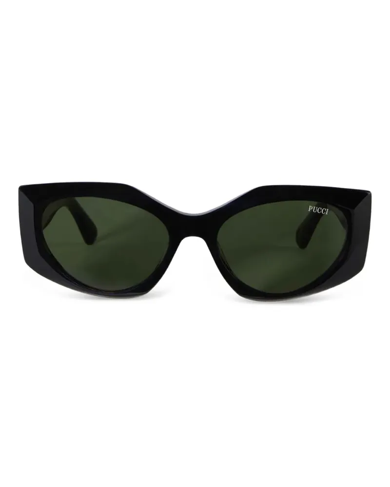 Emilio Pucci Sonnenbrille mit geometrischem Gestell - Schwarz Schwarz