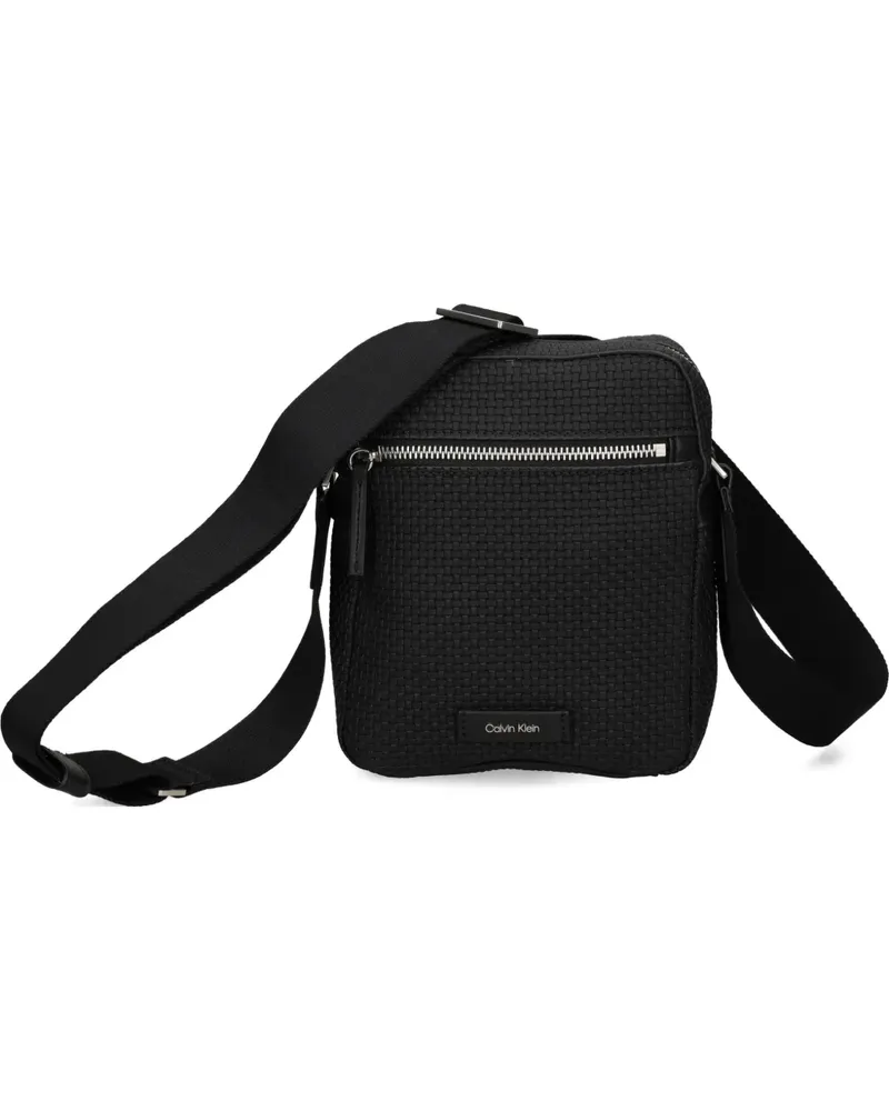 Calvin Klein logo-patch shoulder bag - Schwarz Schwarz