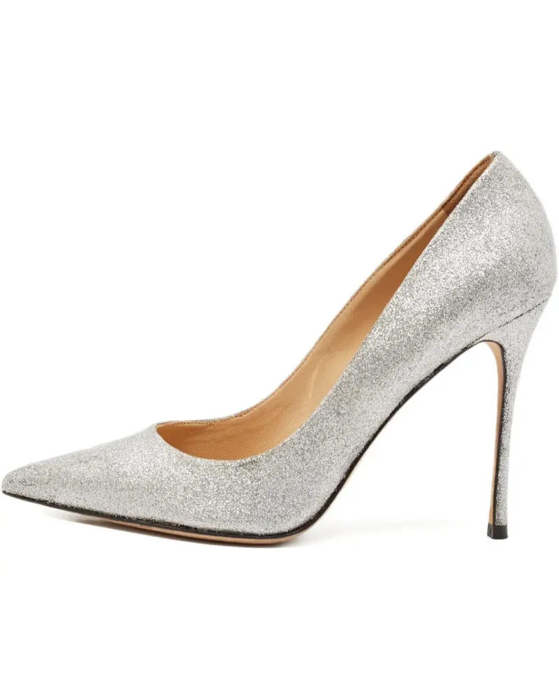 Sergio Rossi Pumps mit spitzer Kappe und Glitter - Silber Silber