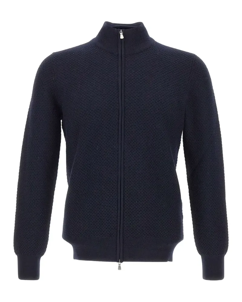 Gran Sasso honeycomb-knit virgin wool cardigan - Blau Blau