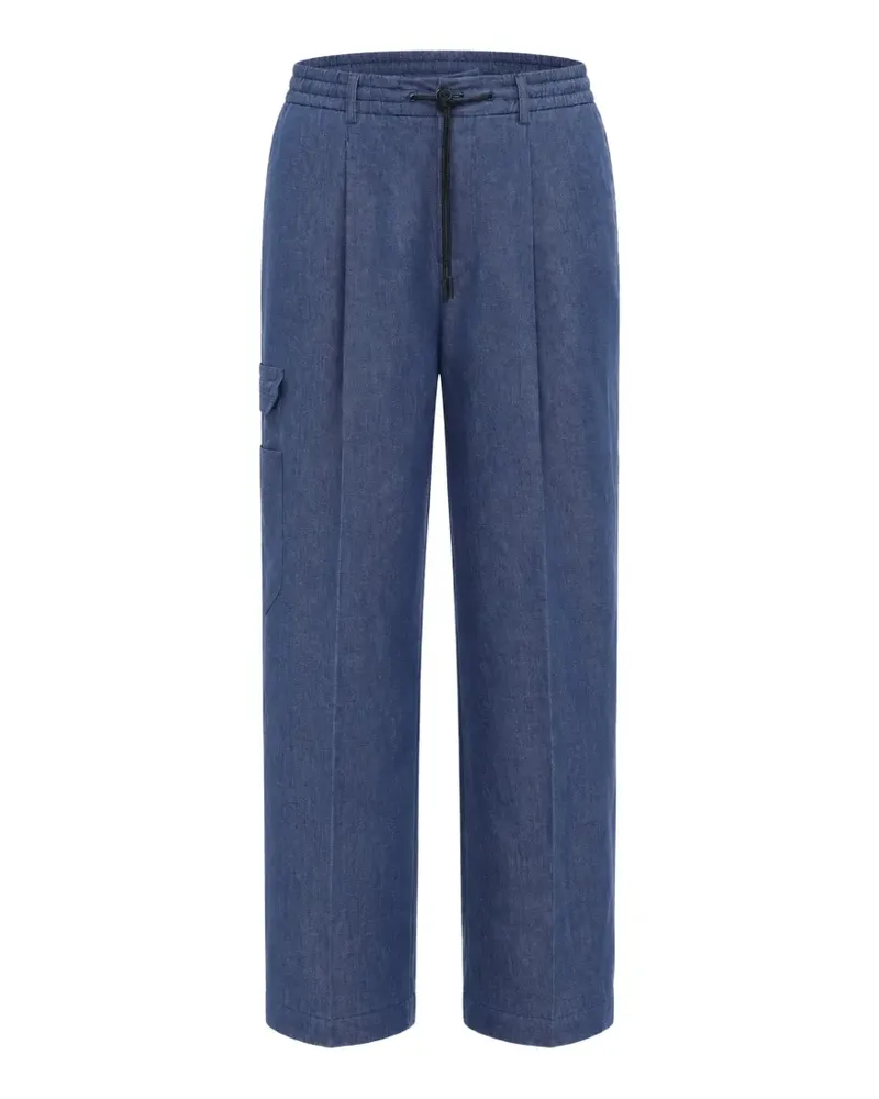 PT TORINO Bundfaltenhose mit Kordelzug - Blau Blau