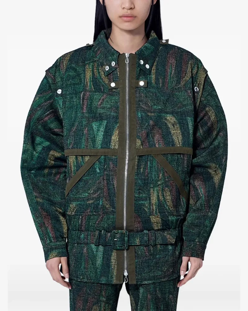 KIKO KOSTADINOV belted high-neck coat - Grün Grün