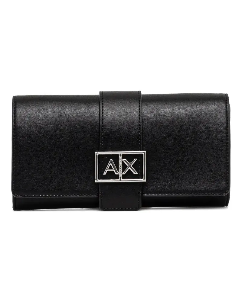 Armani Exchange Portemonnaie mit Logo-Schild - Schwarz Schwarz