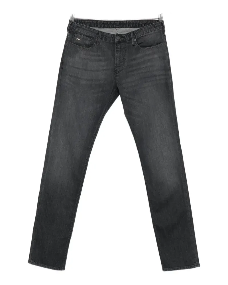 Emporio Armani logo-plaque faded jeans - Grau Grau