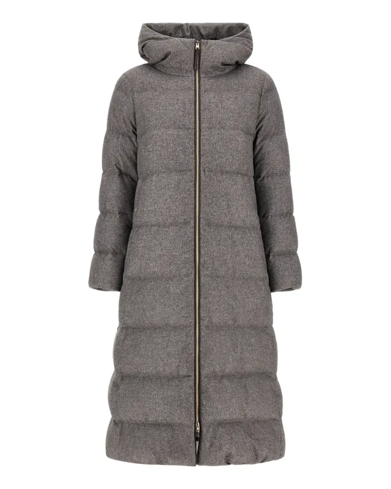 Herno hooded padded long oversized coat - Grau Grau