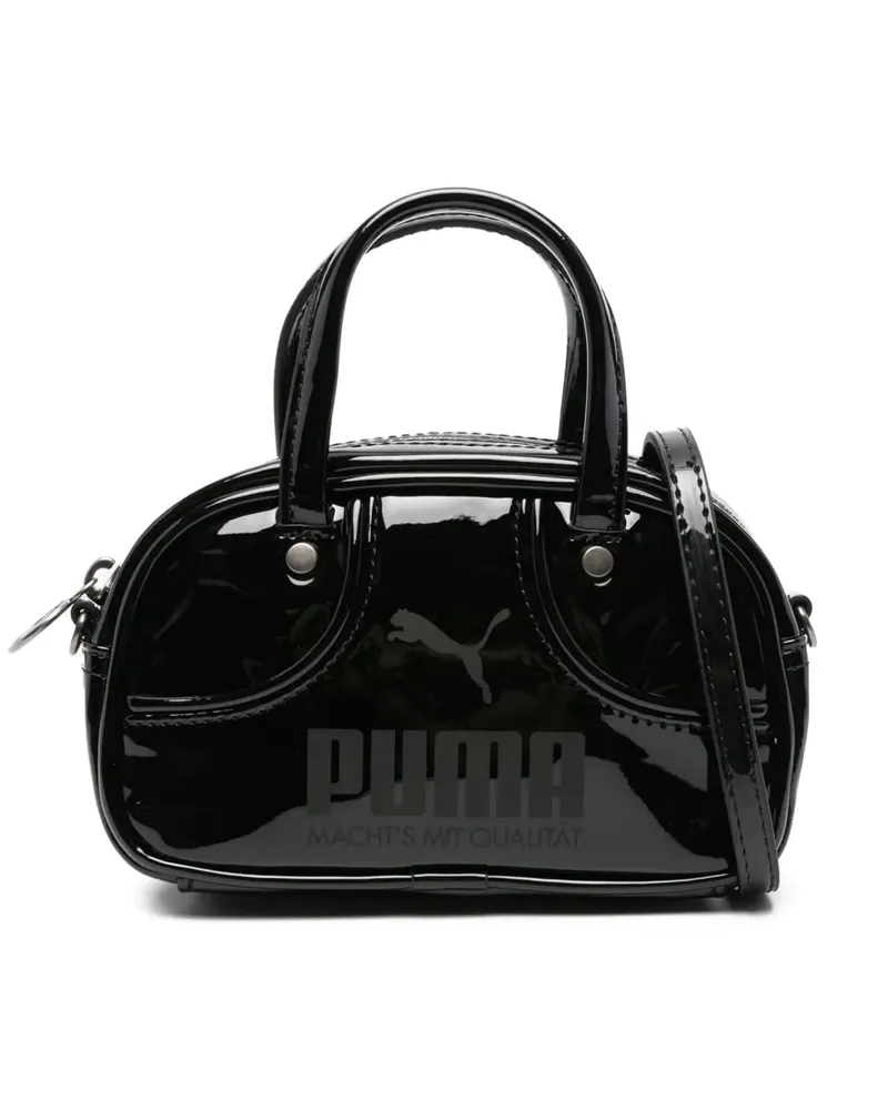 Puma 1976 Micro Grip Handtasche aus Lackleder - Schwarz Schwarz