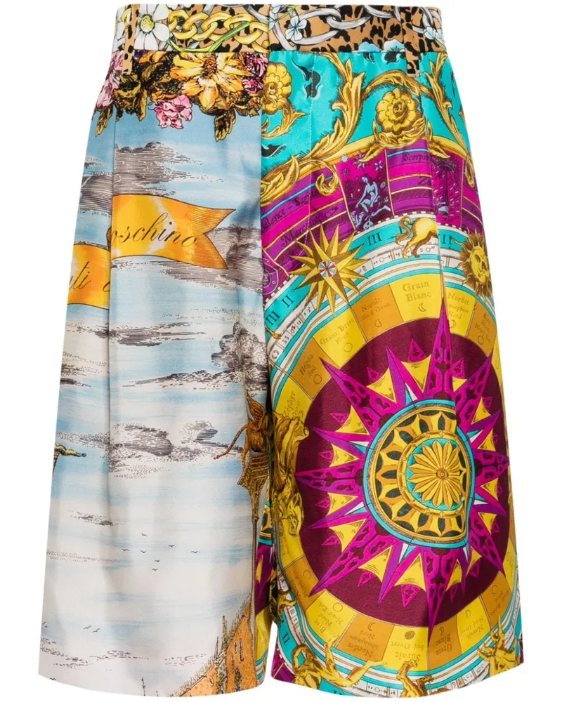 Moschino Shorts aus Seide mit Print - Mehrfarbig Mehrfarbig