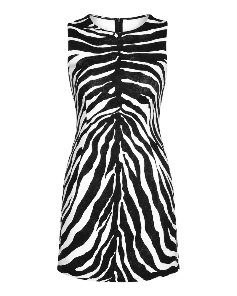Dolce & Gabbana A-Linien-Minikleid mit Zebra-Print - Schwarz Schwarz