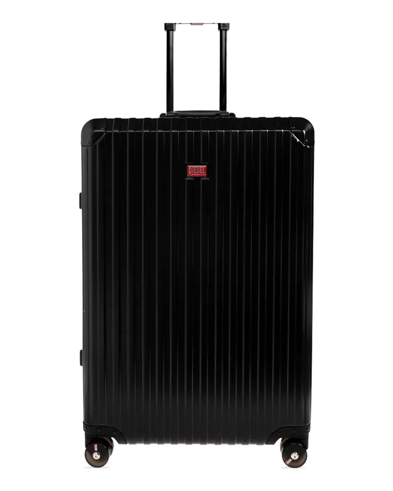 Diesel ribbed aluminium suitcase - Schwarz Schwarz