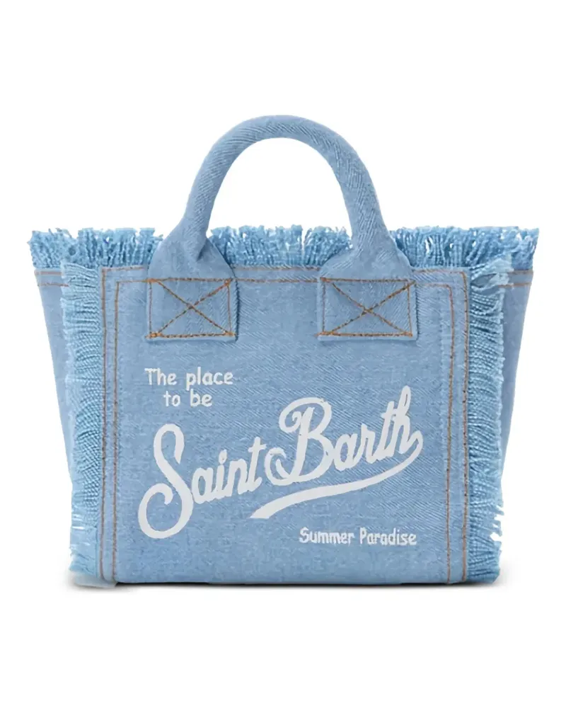 MC2 Saint Barth Ausgefranste mini Tote Bag - Blau Blau