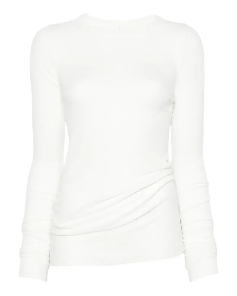 Rick Owens ribbed-knit long-sleeve T-shirt - Nude Nude