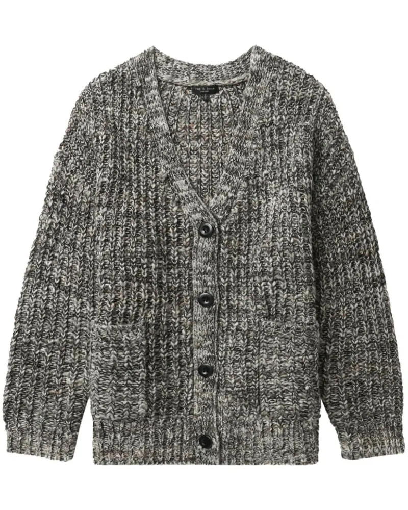 Rag & Bone Daphne gerippter Cropped-Cardigan Grau