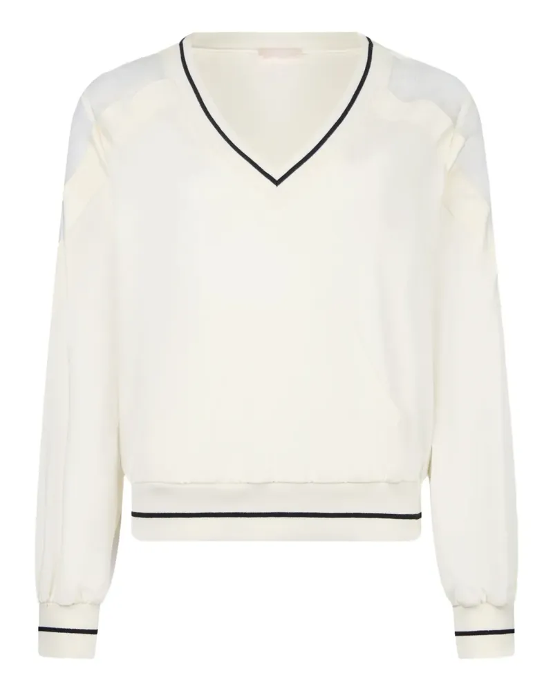 Liu Jo Sweatshirt mit V-Ausschnitt - Weiß Weiß