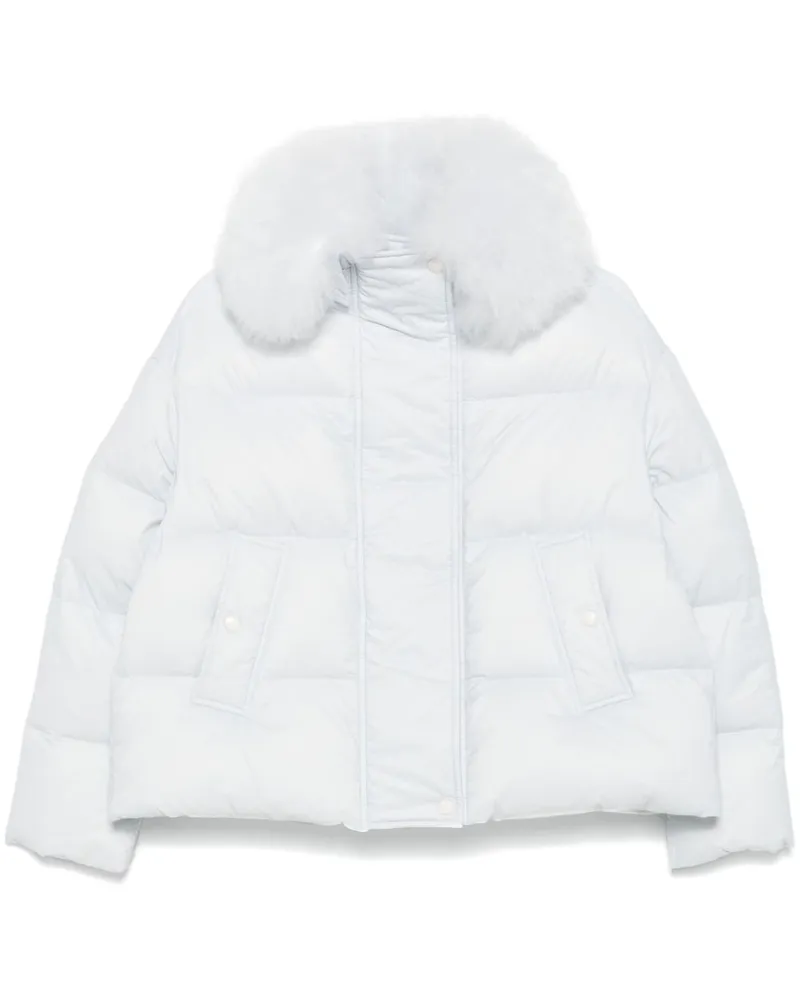 Yves Salomon Steppjacke mit Faux Fur - Blau Blau