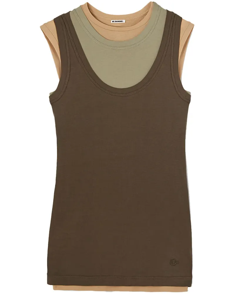 Jil Sander Top im Layering-Look - Braun Braun