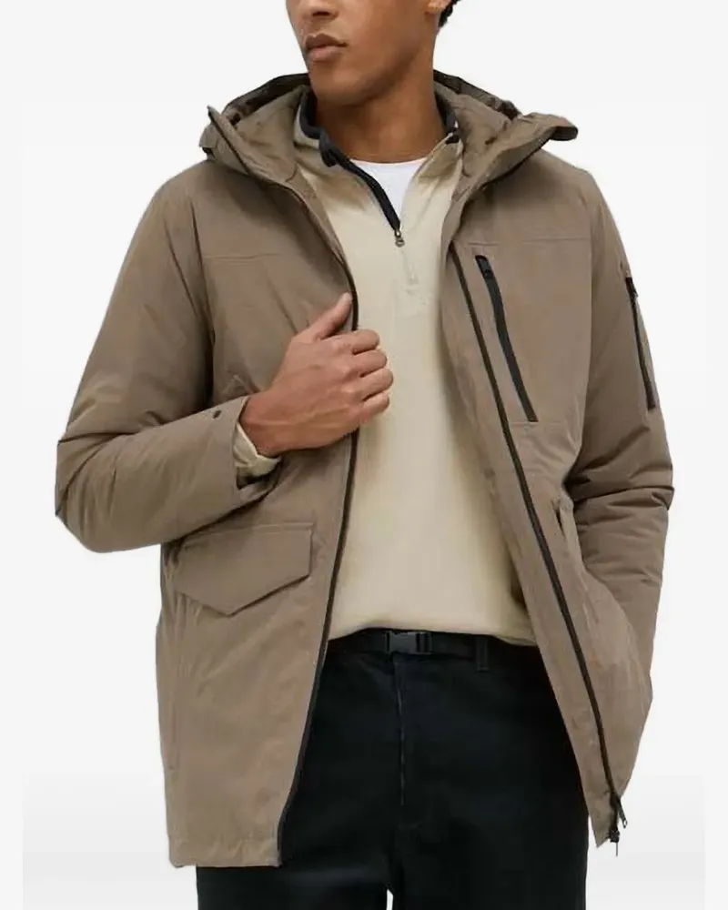 Jack Wolfskin Kapuzenjacke mit Reißverschluss - Braun Braun