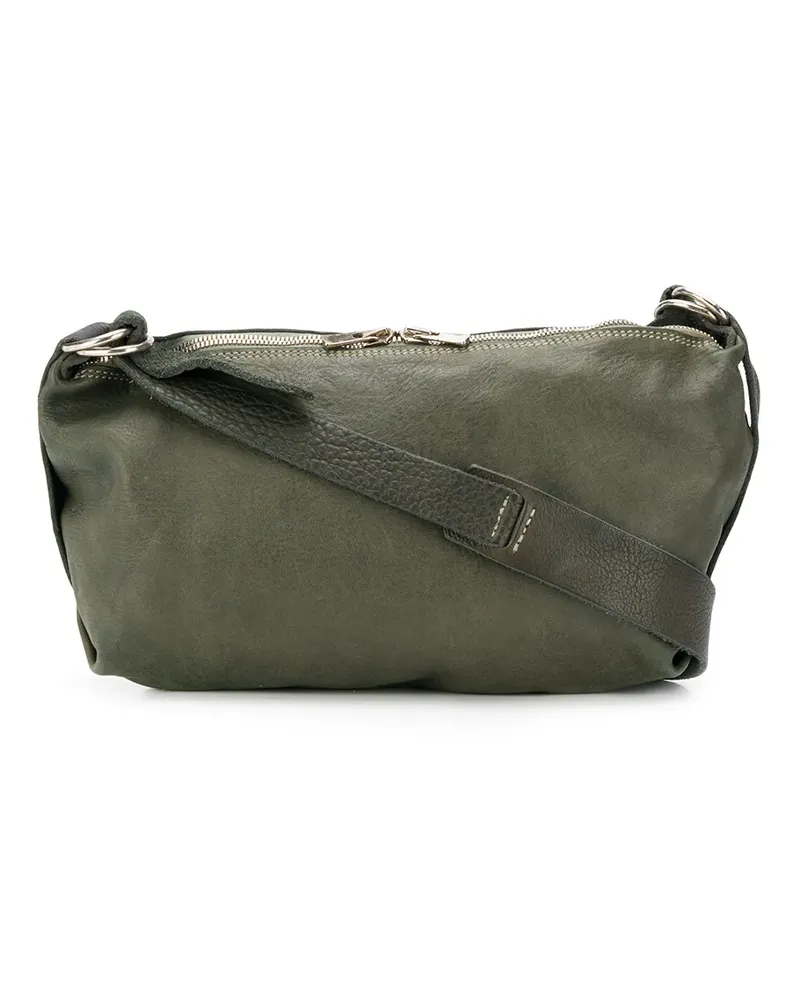 GUIDI Schultertasche im Used-Look - Grün Grün