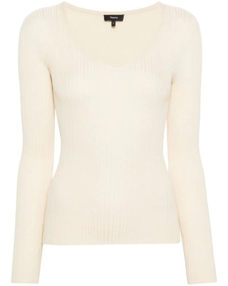 Theory Gerippter Pullover Nude