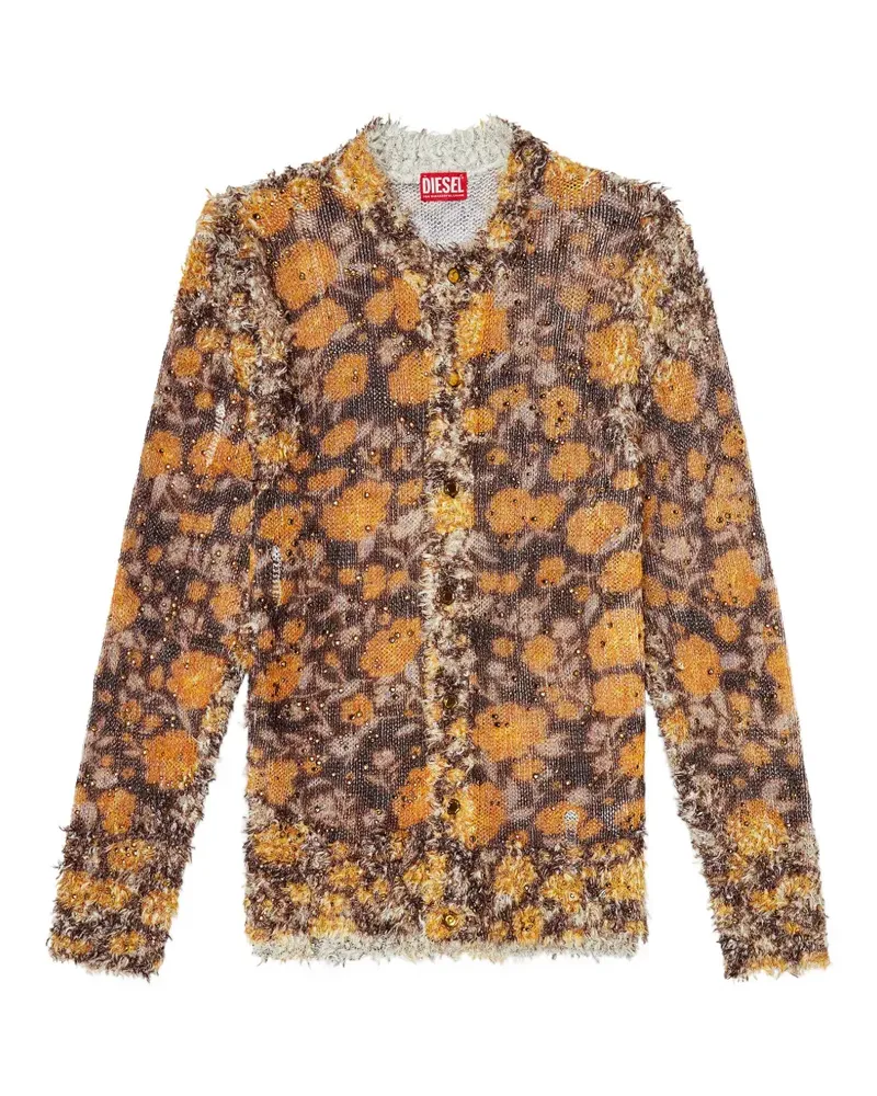 Diesel K-Linnus Cardigan mit Blumenmuster - Braun Braun