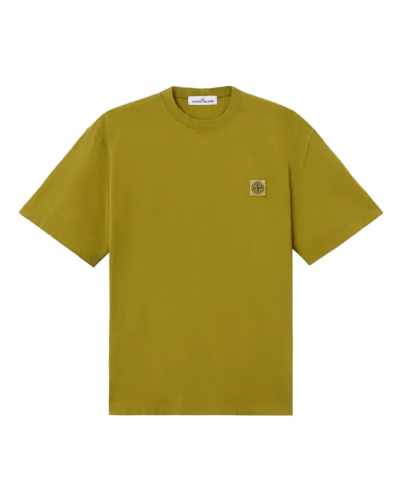 Stone Island T-Shirt mit Logo-Patch - Grün Grün