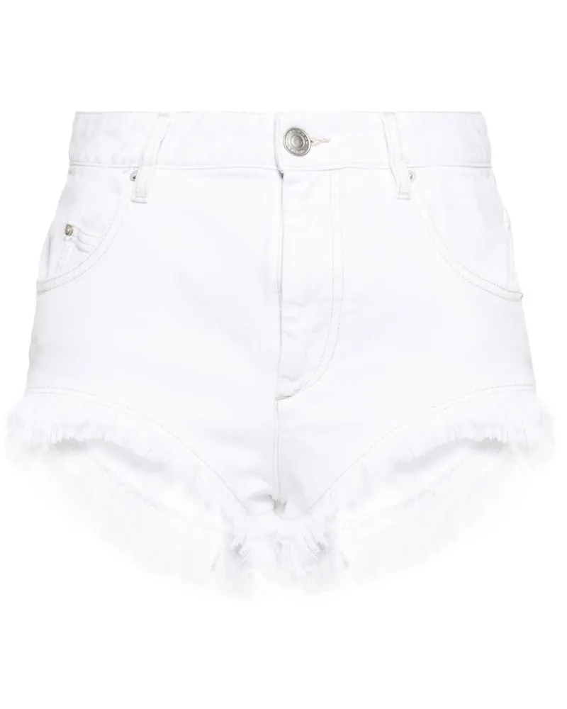 Isabel Marant Ausgefranste Eneidao Jeans-Shorts - Weiß Weiß