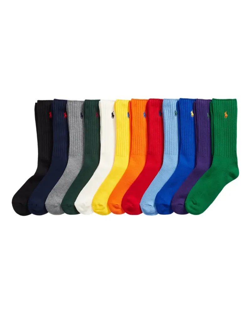 Ralph Lauren Signature Pony Crew 12er-Socken-Geschenkset - Schwarz Schwarz