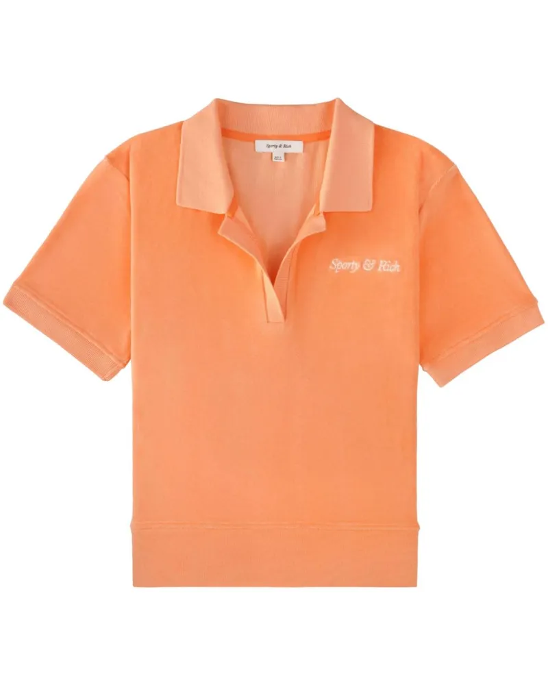 SPORTY & RICH Poloshirt mit Logo - Orange Orange