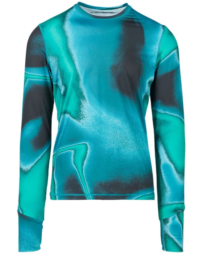 Aztech Mountain T-Shirt mit abstraktem Muster - Blau Blau