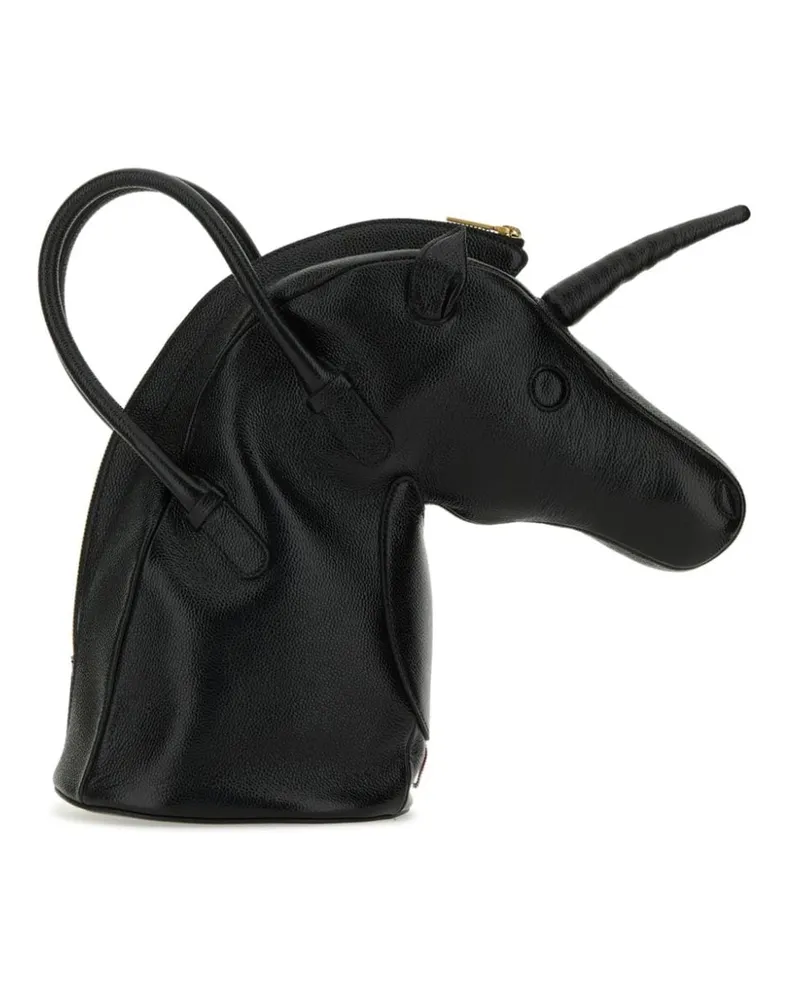 Thom Browne LUCIDO LEATHER UNICORN BAG - Schwarz Schwarz