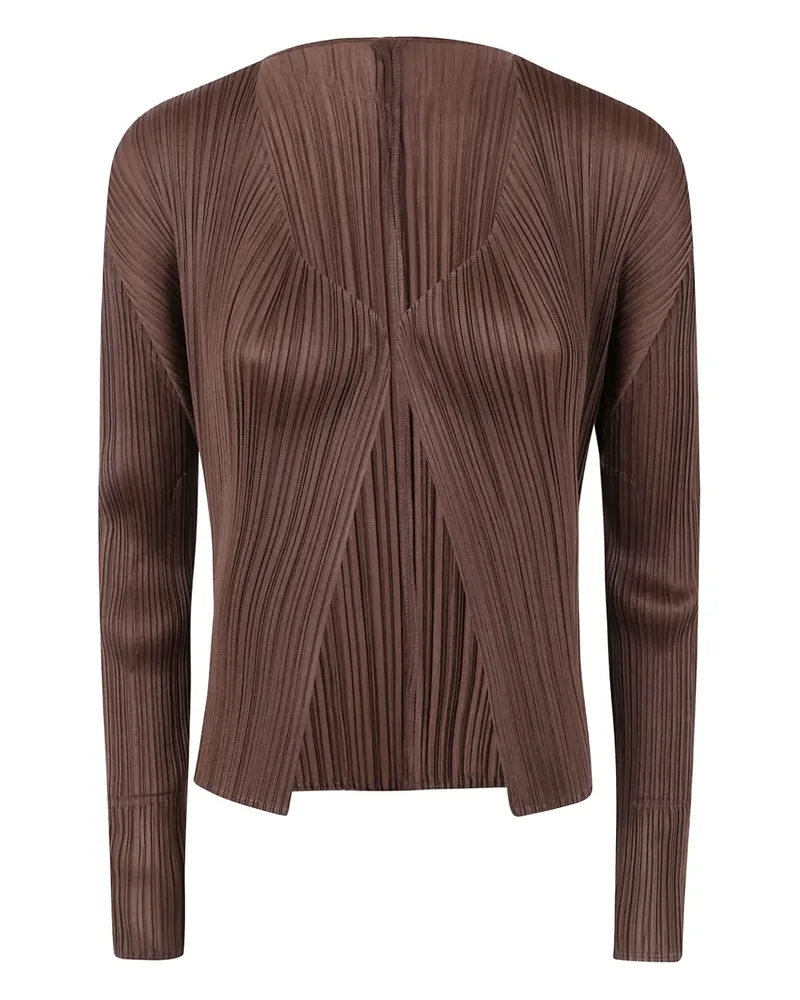 Issey Miyake Plissierter Cardigan - Braun Braun
